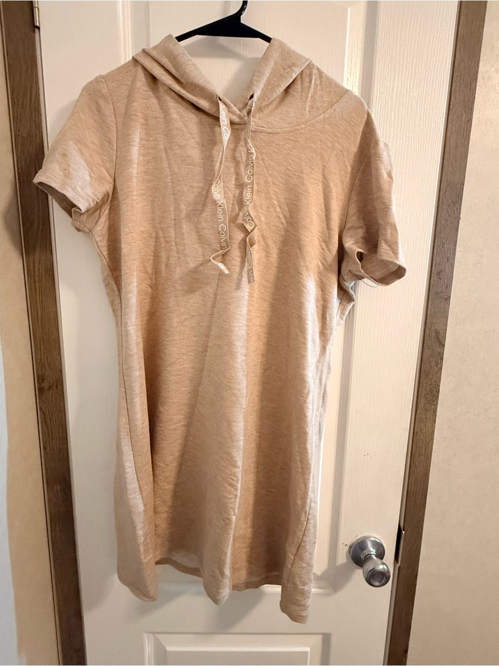 Calvin Klein Light Beige Short-Sleeve Hoodie Tunic